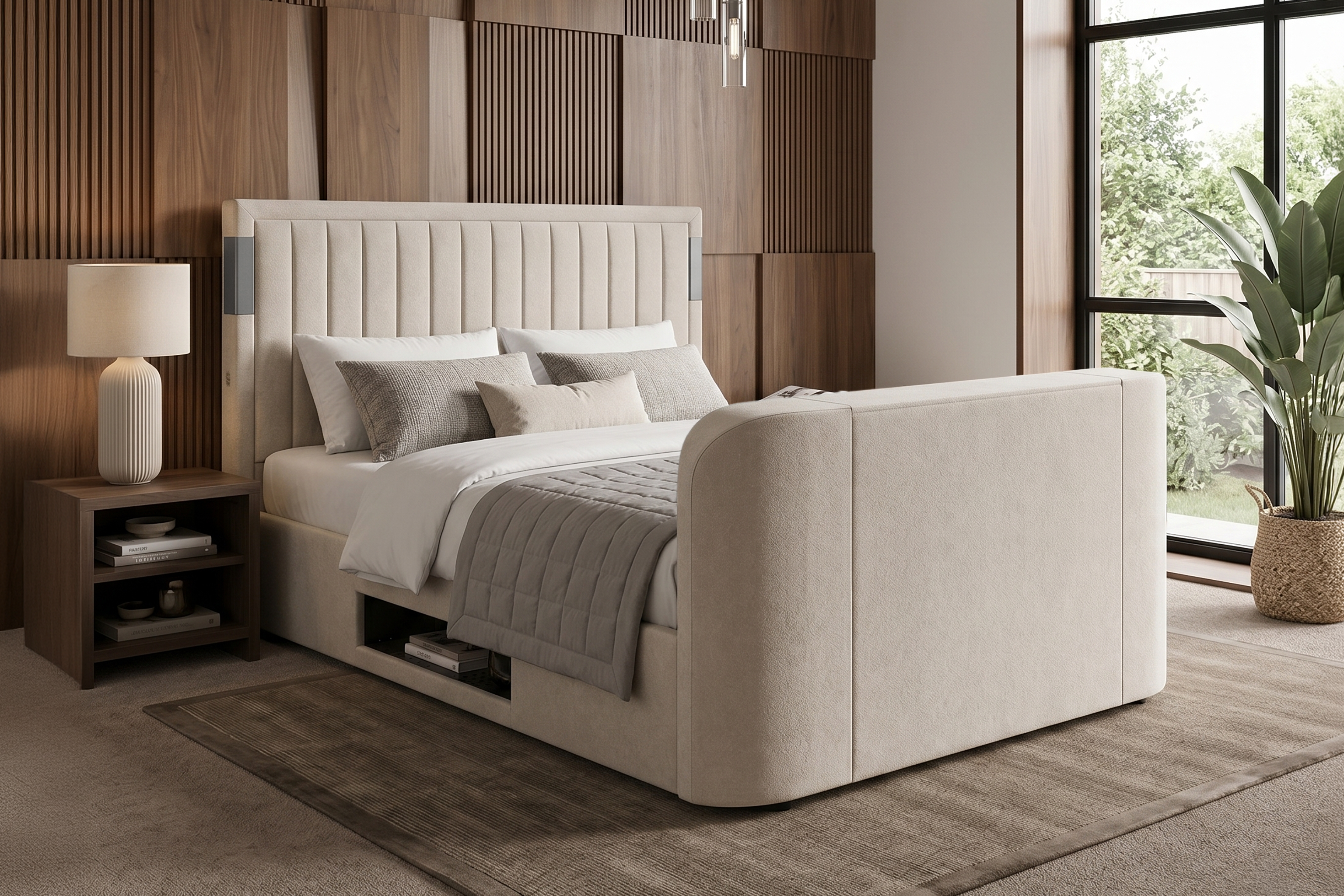 Chelmsford True Sound 5.1 TV Bed in Soft Cream
