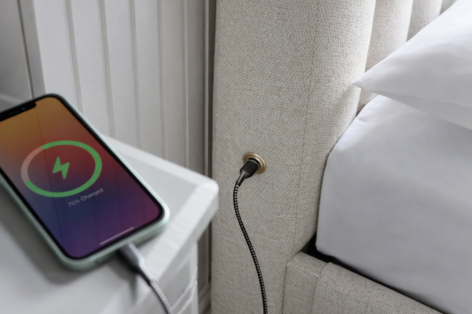 Lynx Single Ottoman TV Bed In Pebble Stone