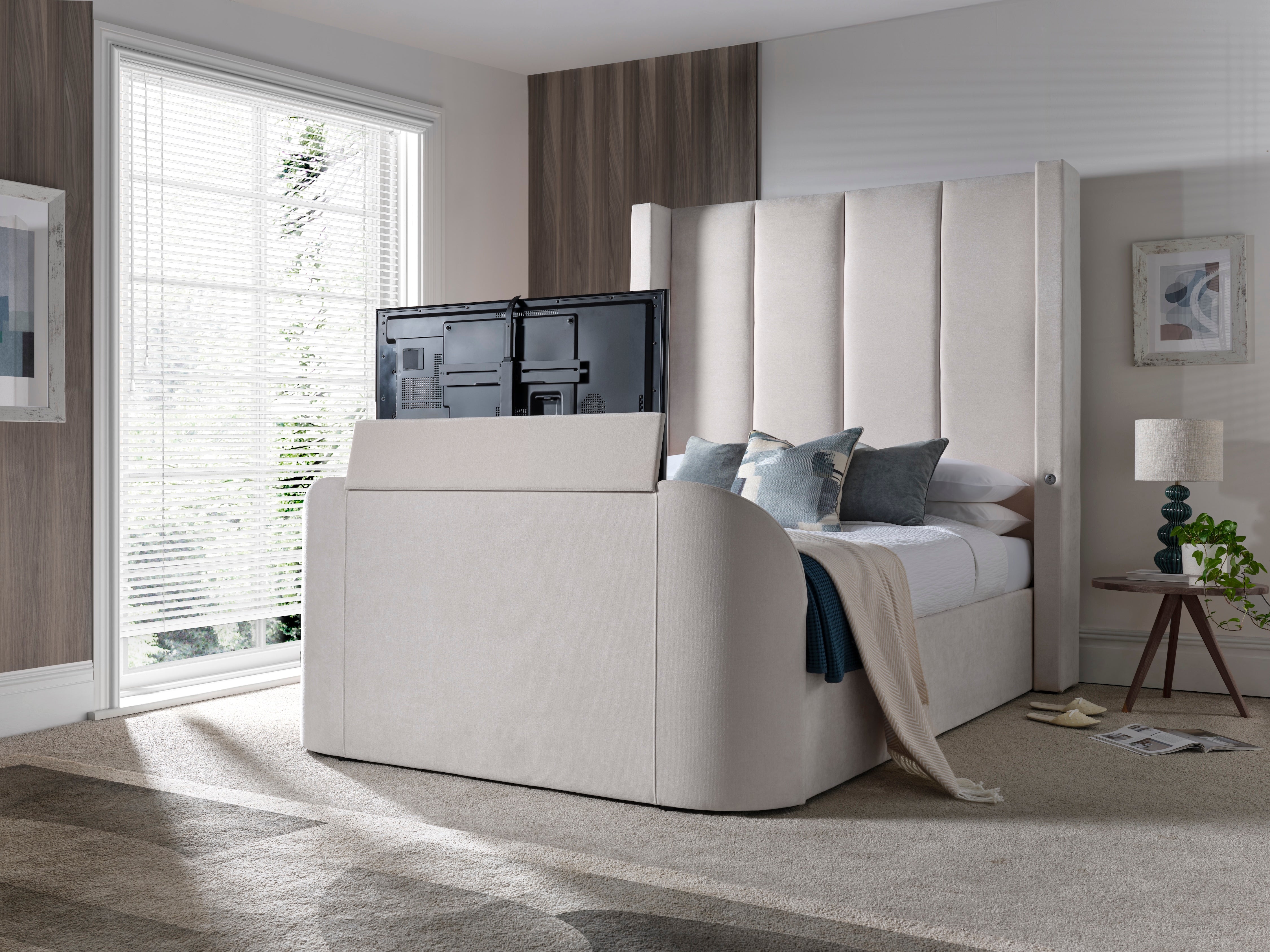Hampton True Sound 5.1 Soft Cream Ottoman TV Bed
