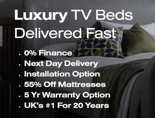 Essence Ottoman Storage TV Bed in Natural Cream Fabric