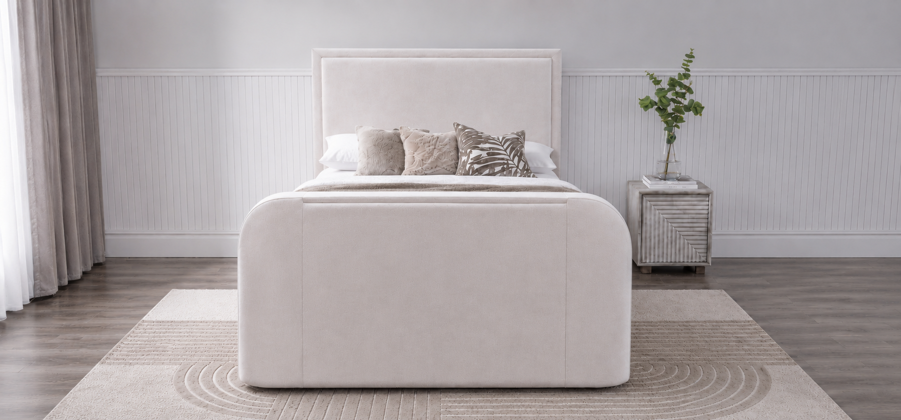 Maddison Ottoman TV Bed in Luxury Cream