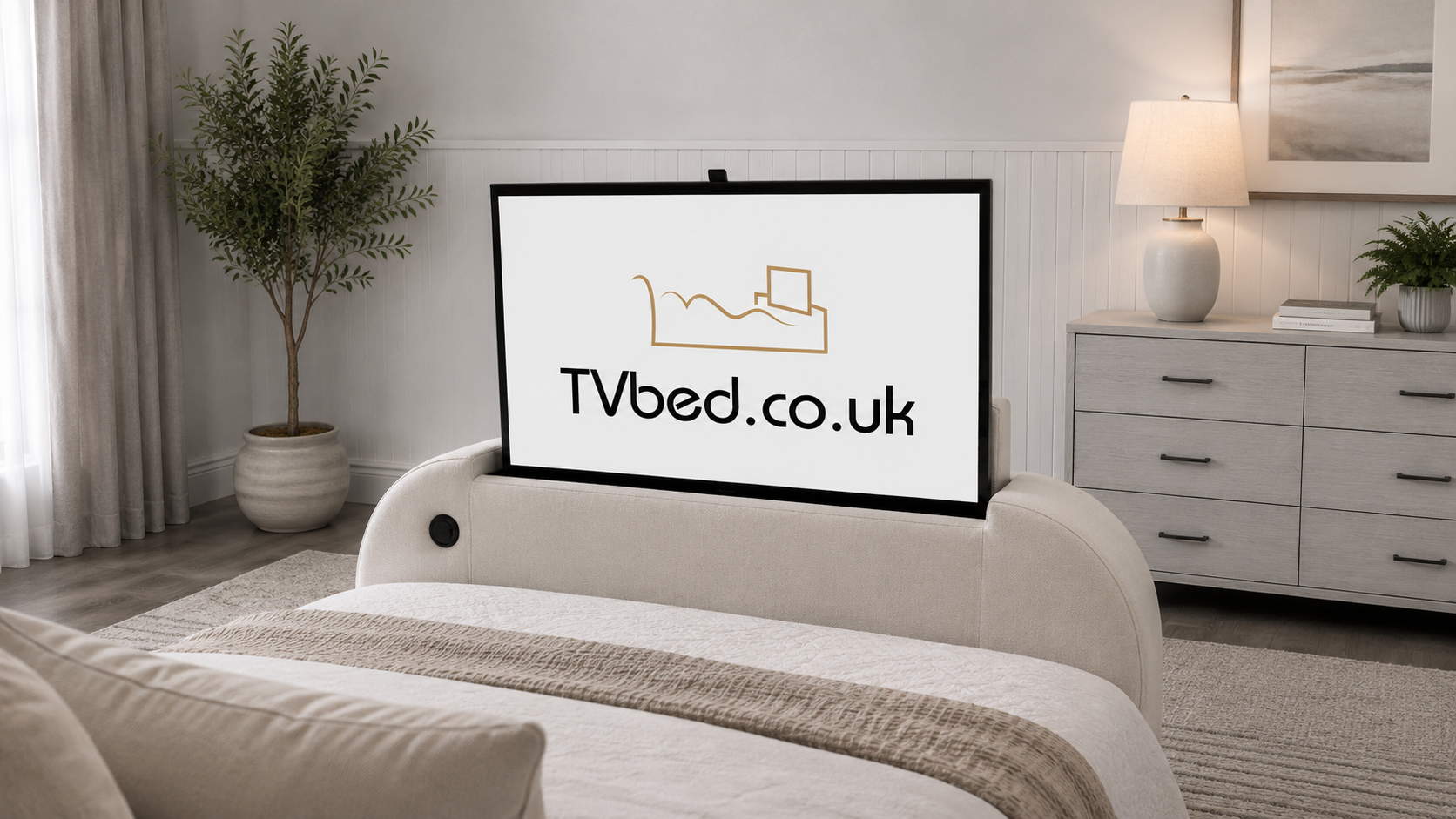 Maddison Ottoman TV Bed in Luxury Cream