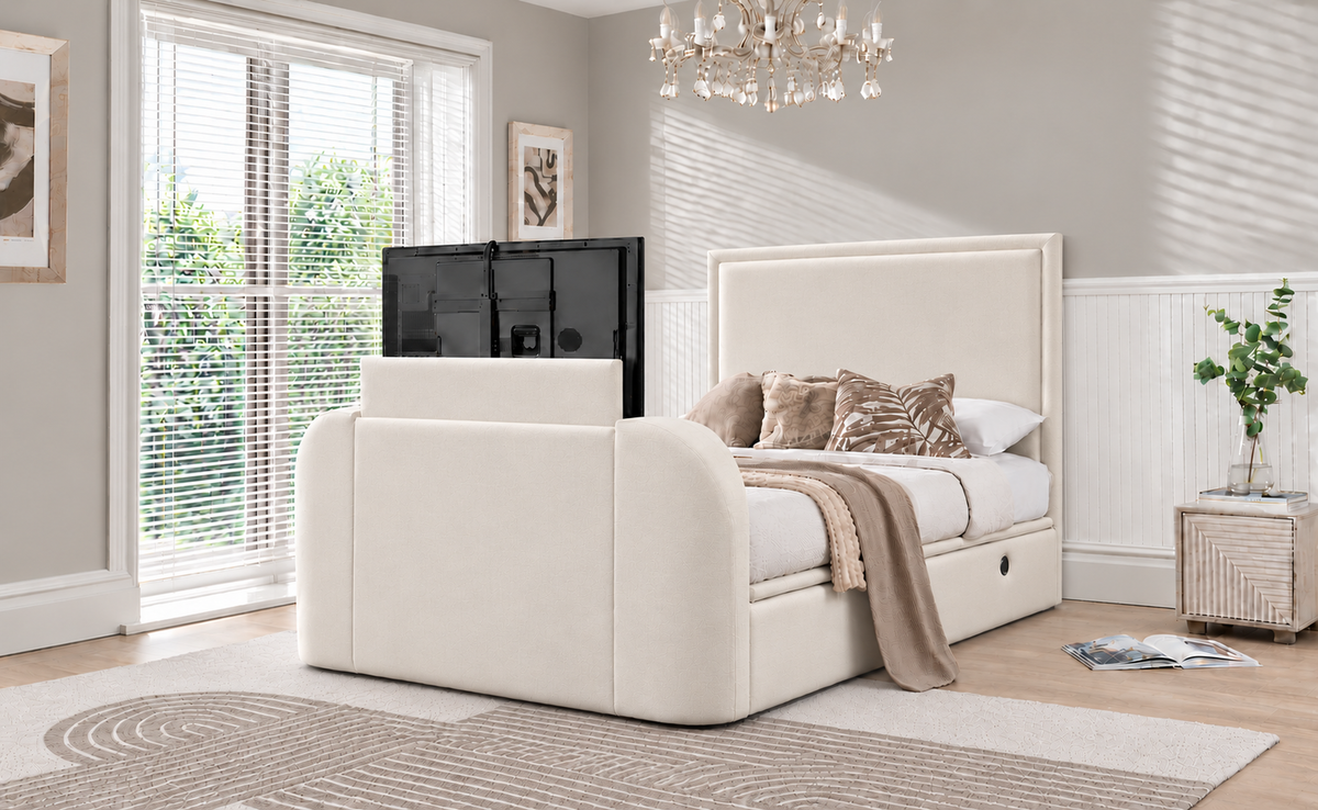 Maddison Ottoman TV Bed in Luxury Cream
