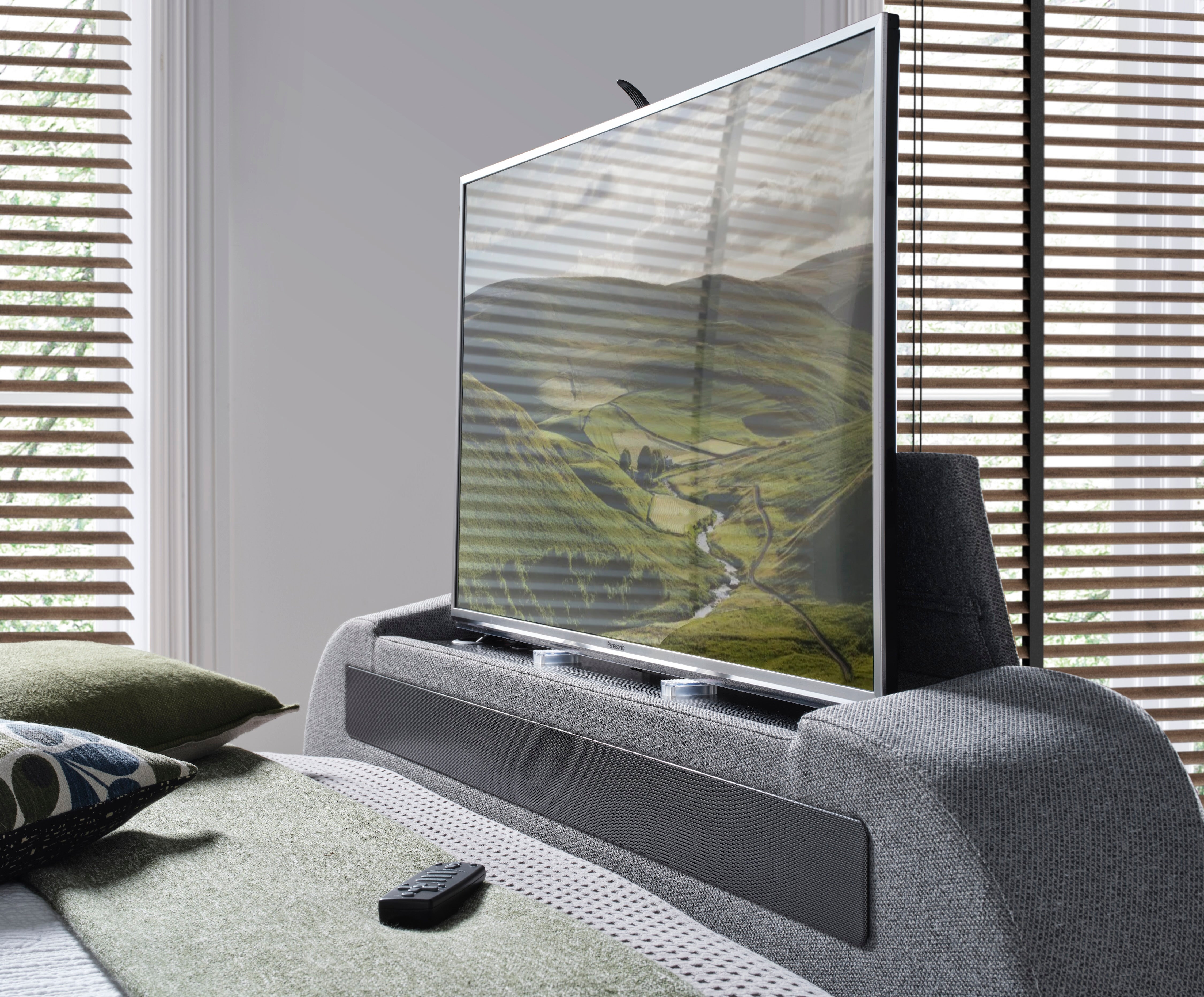 Monarch True Sound 5.1 Ottoman TV Bed in Smoke Grey