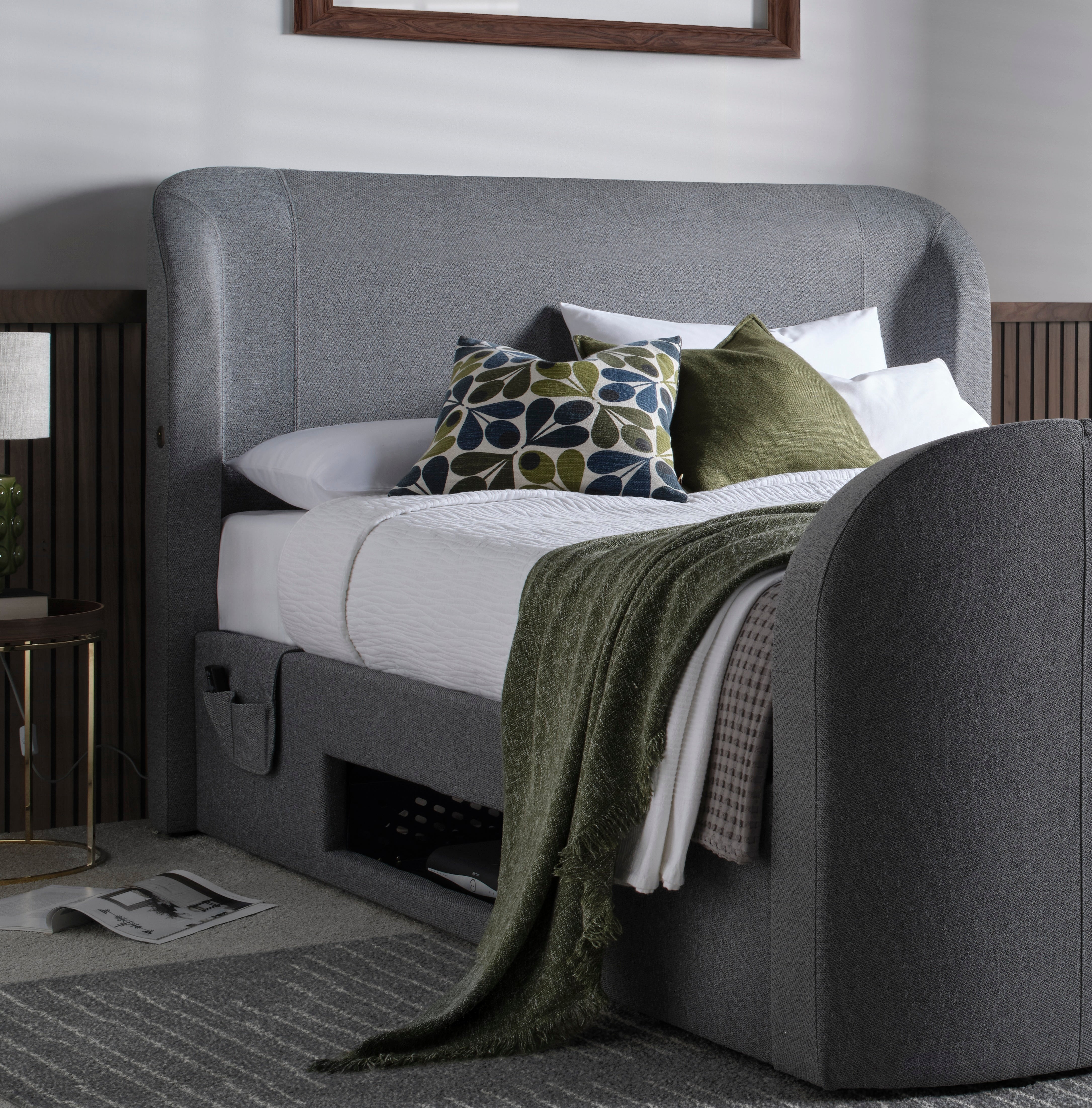 Monarch True Sound 5.1 Ottoman TV Bed in Smoke Grey