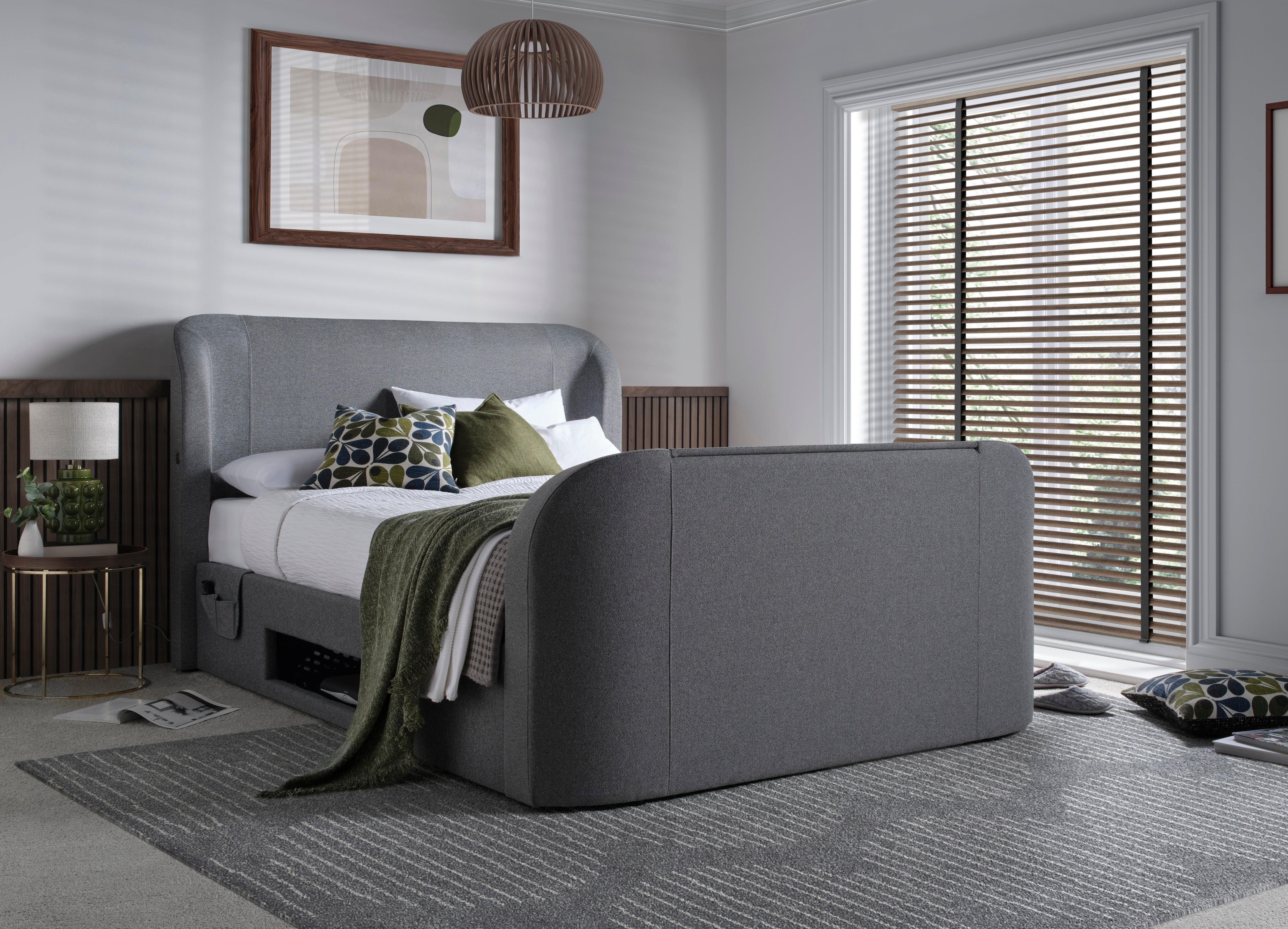 Monarch True Sound 5.1 Ottoman TV Bed in Smoke Grey