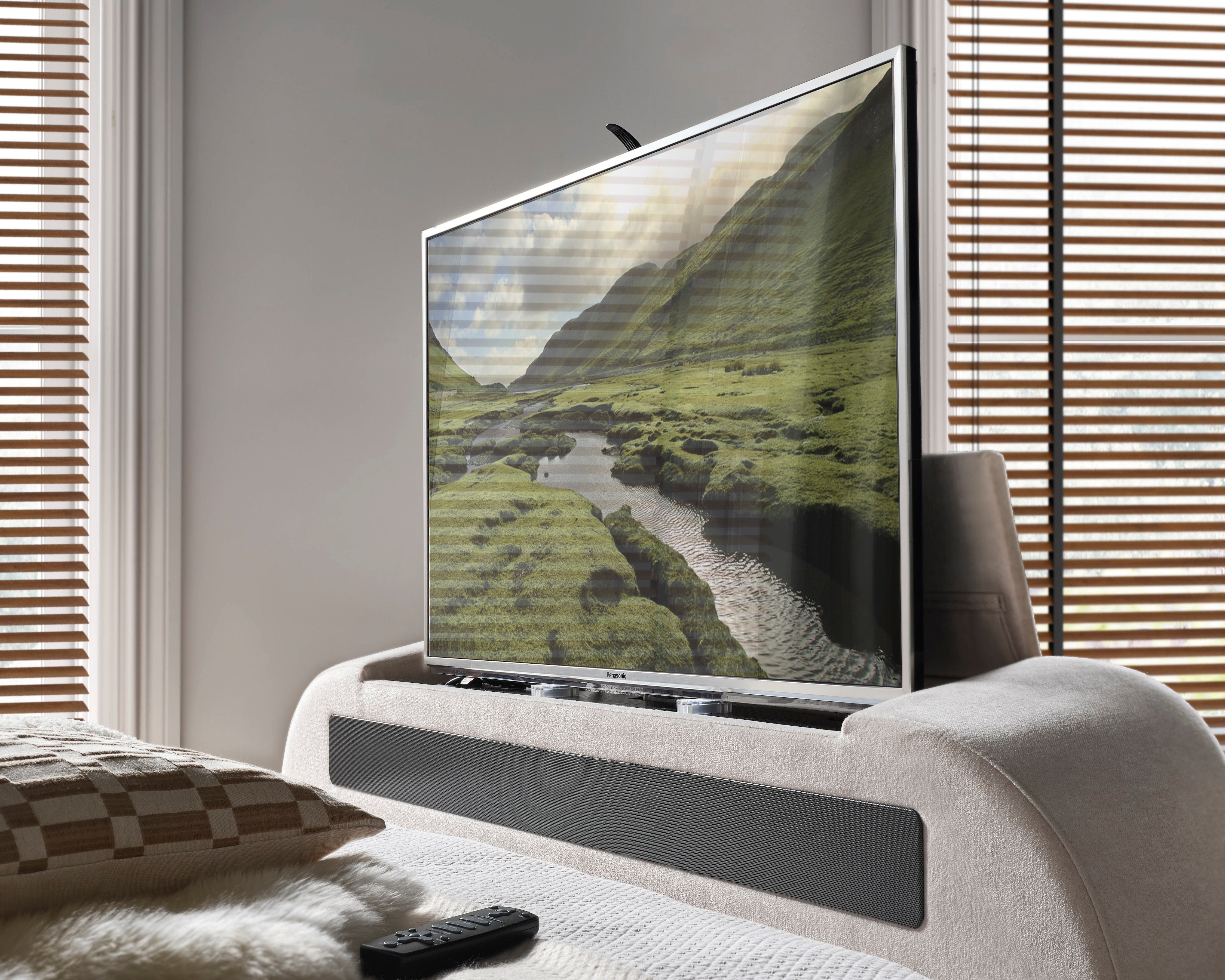 Hampton True Sound 5.1 Soft Cream Ottoman TV Bed