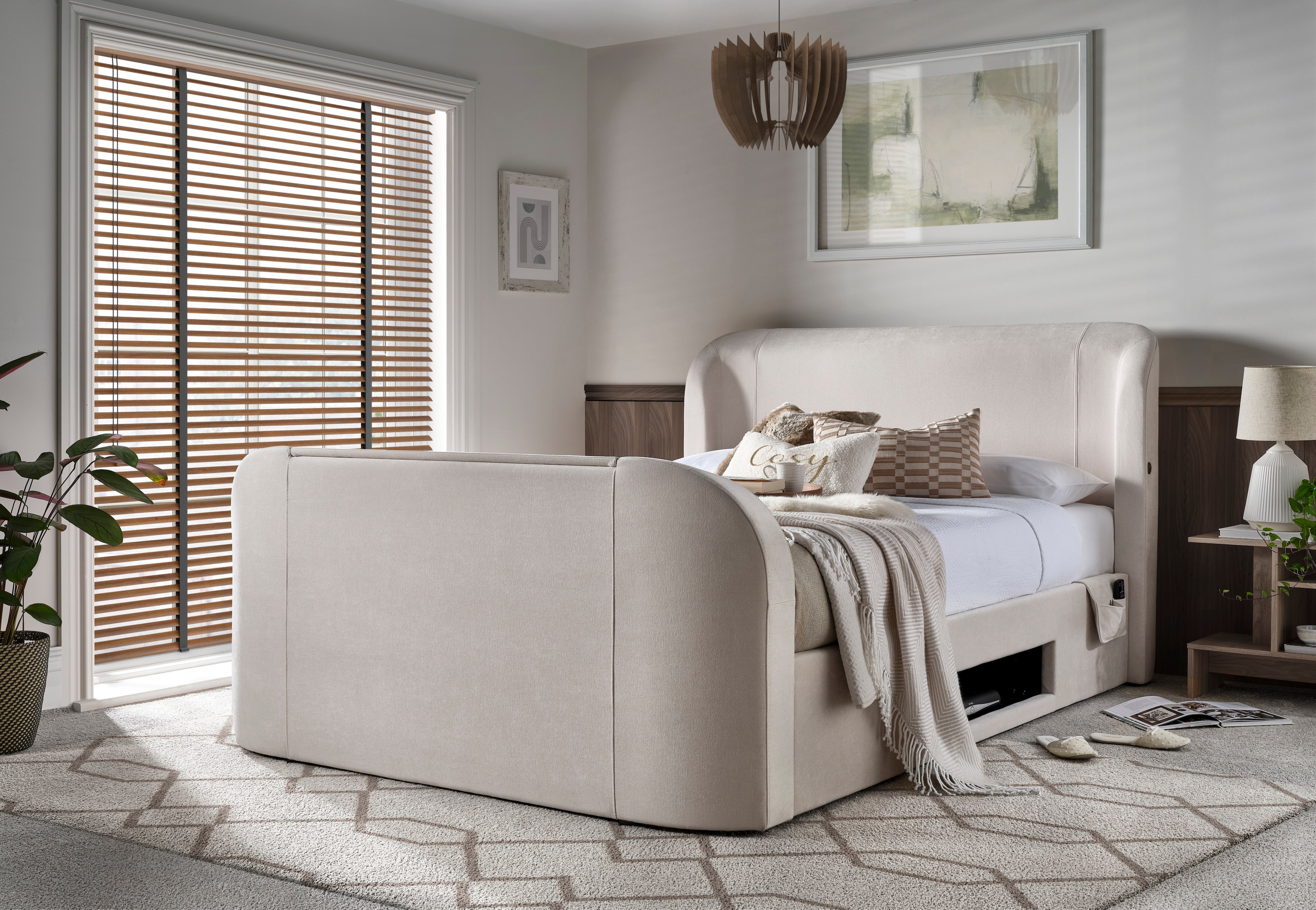 Monarch True Sound 5.1 Ottoman TV Bed in Soft Cream