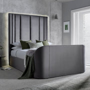Salisbury Ottoman TV Bed in Grey Velvet