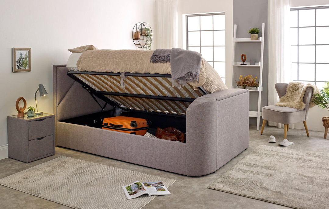 Sigma Ottoman TV Bed in Steel Grey in SUPERKING with 25% OFF (Discount applied at checkout)