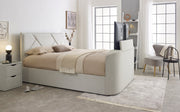 Sigma Ottoman TV Bed in Pebble Stone Fabric