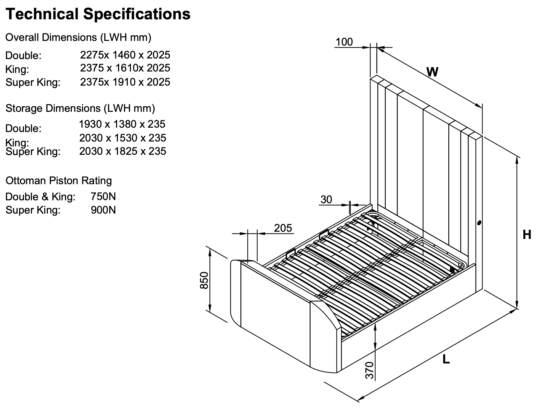 Salisbury Ottoman TV Bed in Grey Velvet