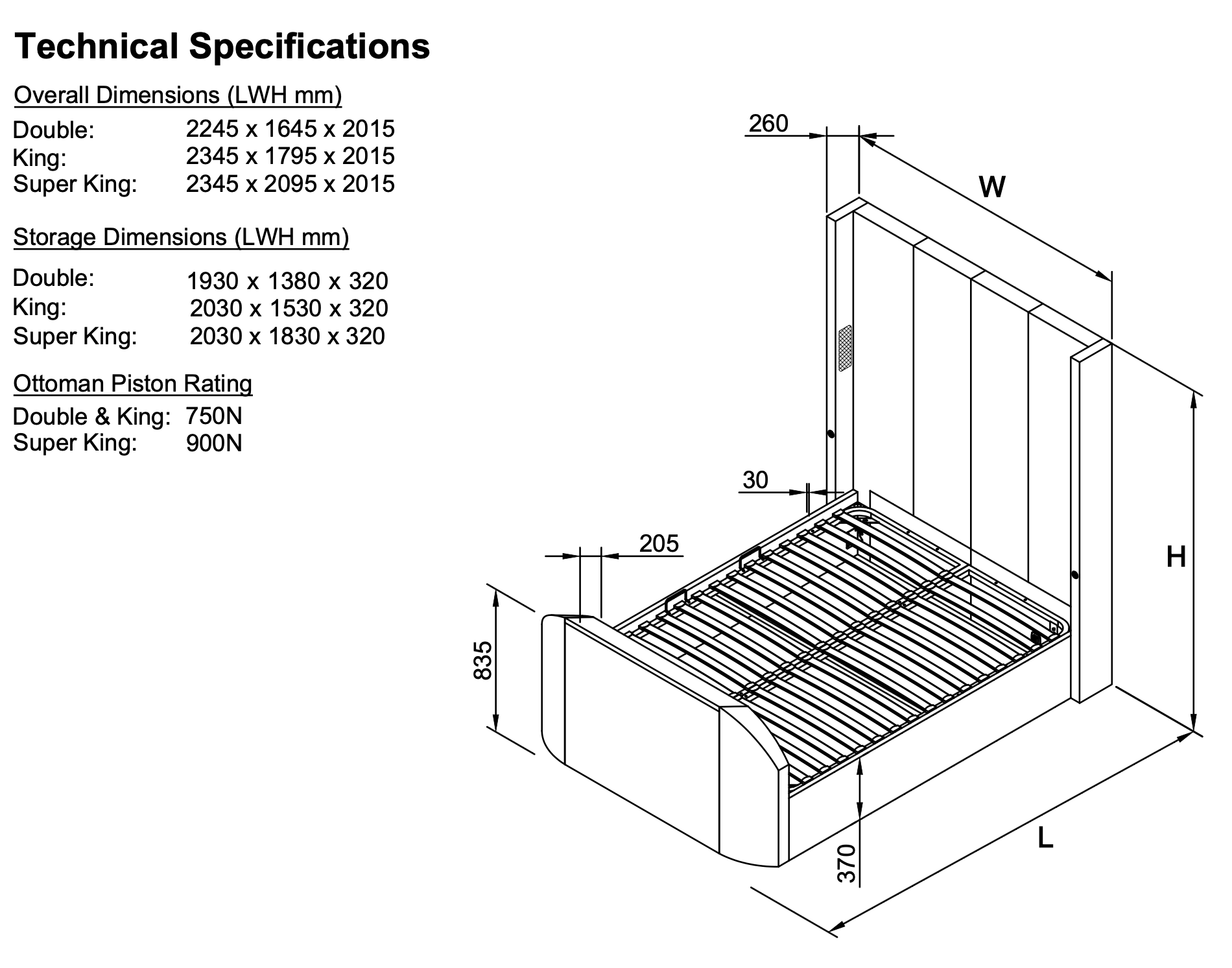 Hampton True Sound 5.1 Soft Cream Ottoman TV Bed