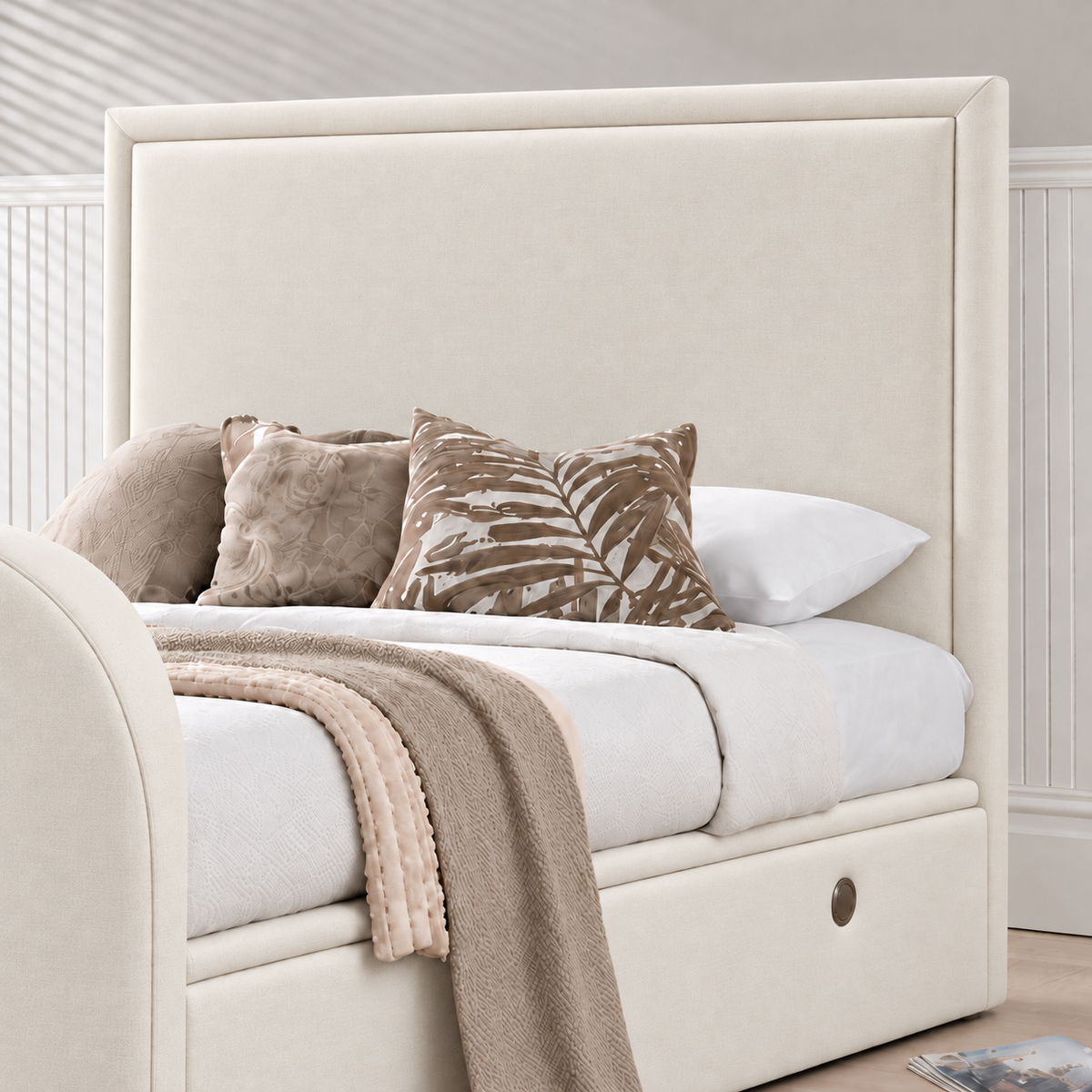 Maddison Ottoman TV Bed in Luxury Cream
