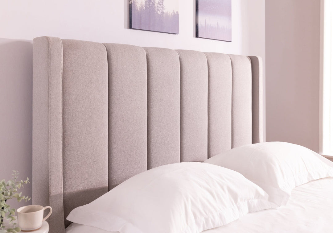 Solace Ottoman TV Bed  in Boucle Mellow Grey with USB Charging