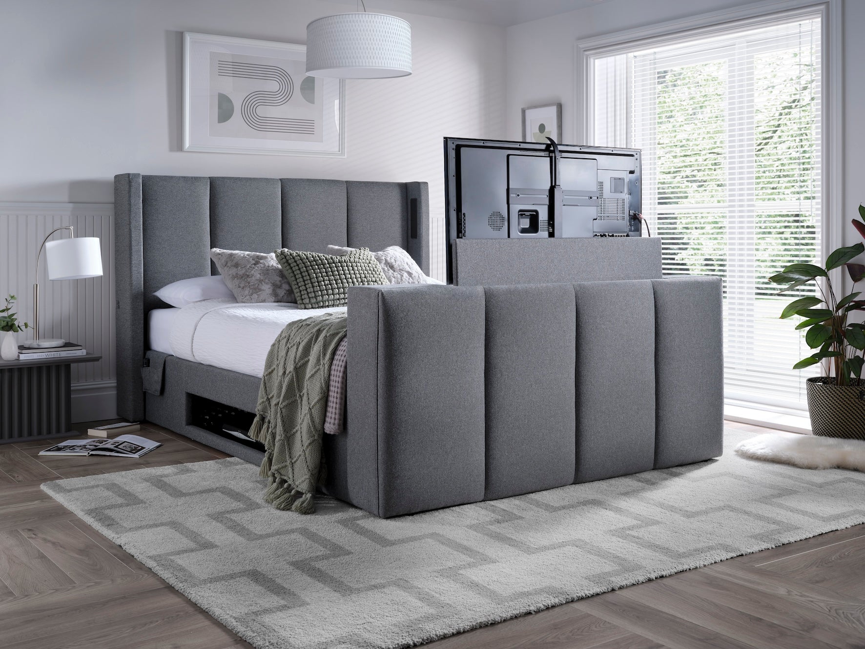 Velar True Sound 5.1 Ottoman TV Bed in Smoke Grey