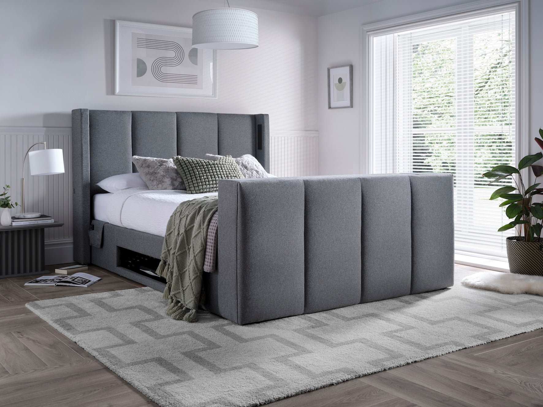 Velar True Sound 5.1 Ottoman TV Bed in Smoke Grey