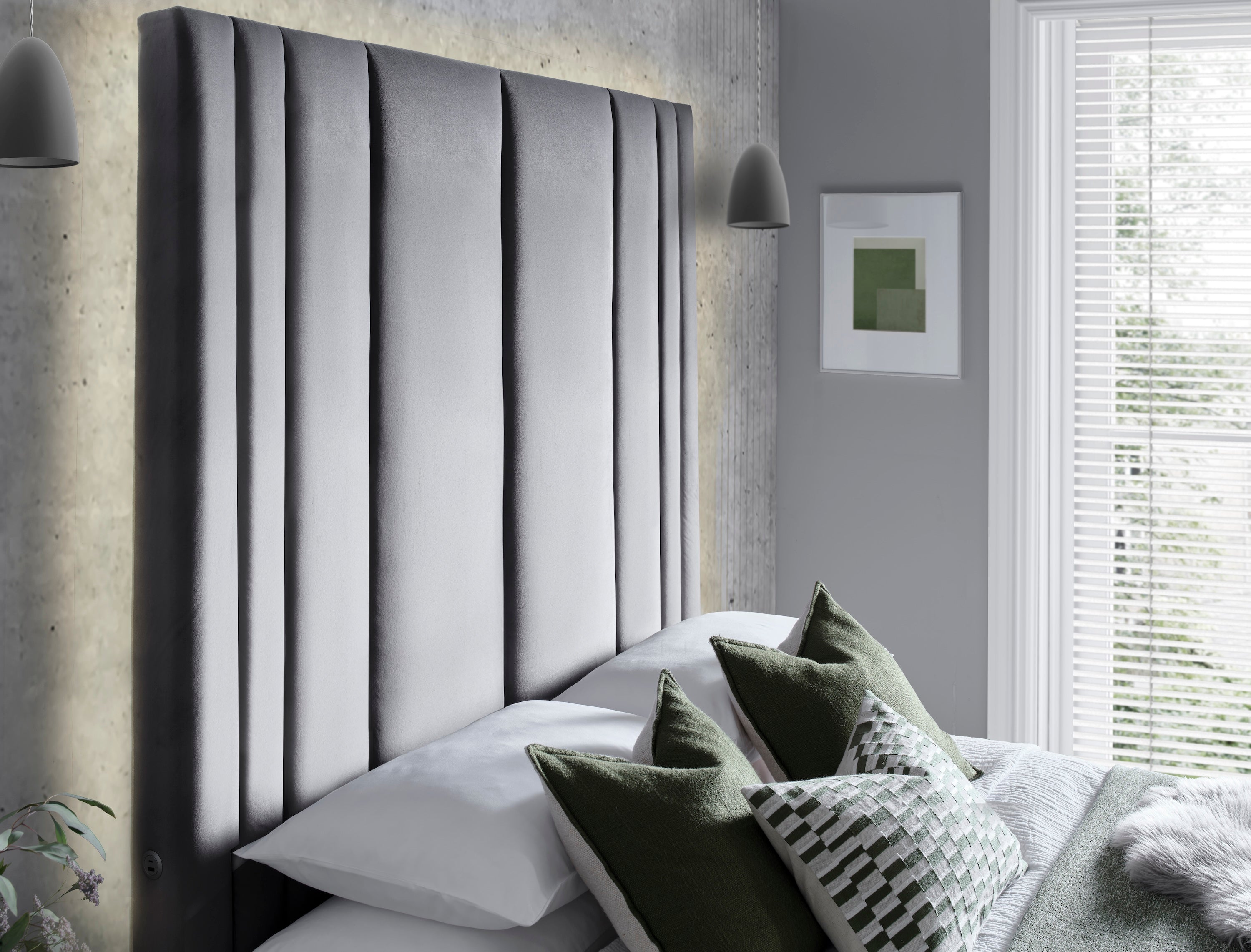 Salisbury Ottoman TV Bed in Grey Velvet