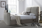 Vega Ottoman TV Bed in Luxury Grey Faux Suede
