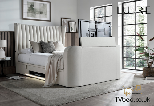 Vogue True Sound 5.1 Ottoman TV Bed in Light Stone