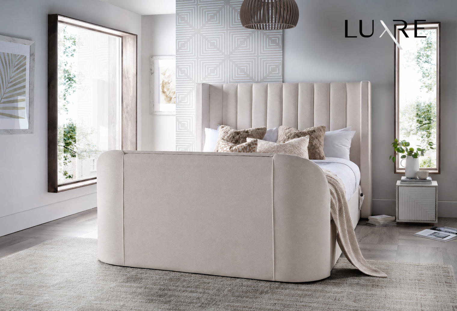 Astra Ottoman TV Bed in Soft Cream