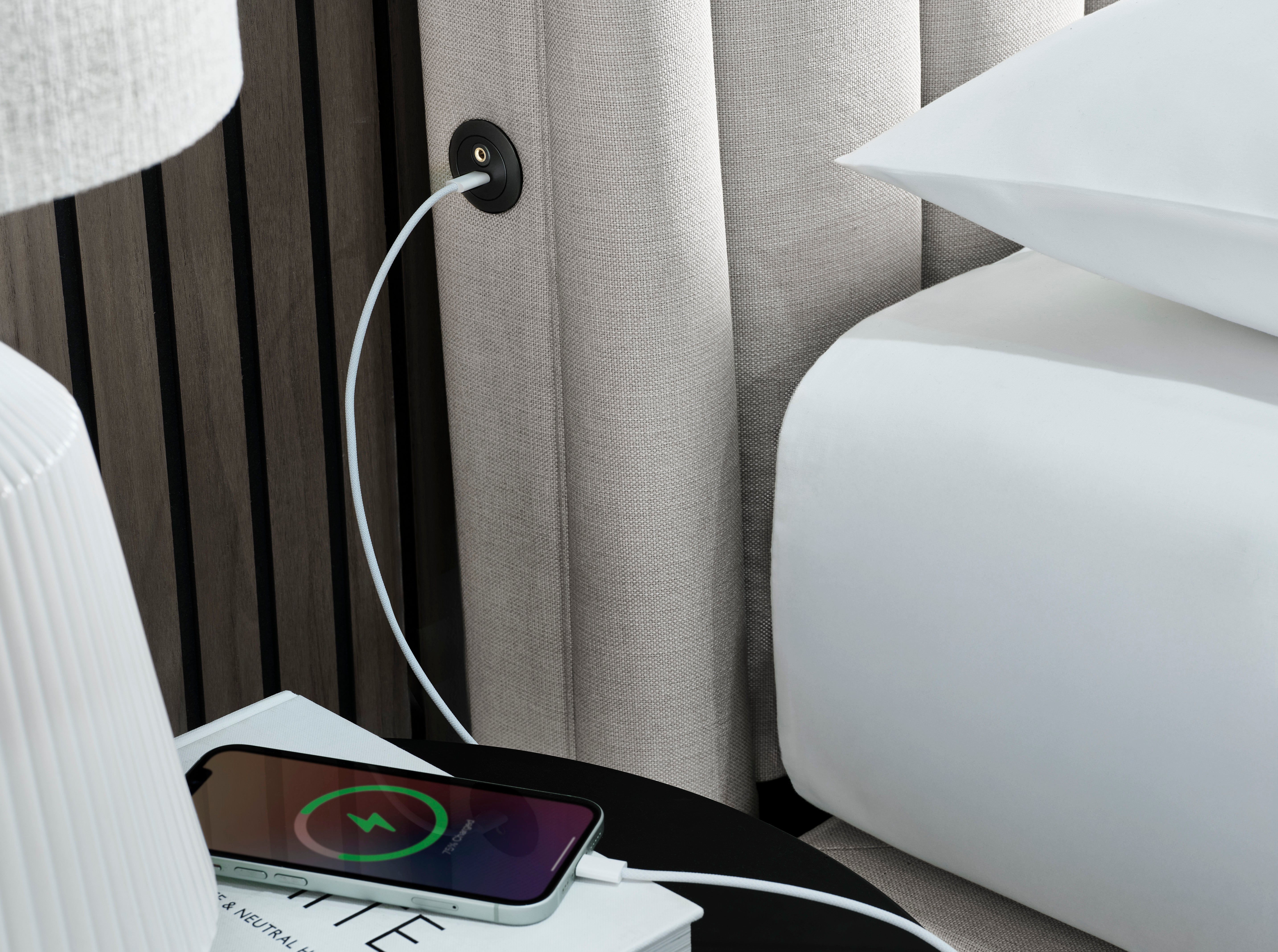 Vogue True Sound 5.1 Ottoman TV Bed in Light Stone