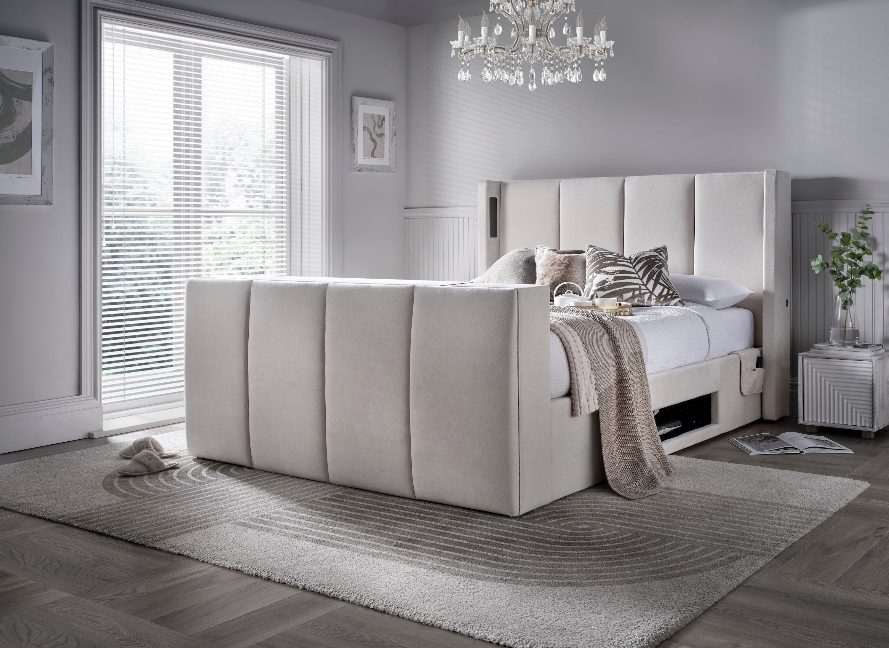 Velar True Sound 5.1 Ottoman TV Bed in Soft Cream