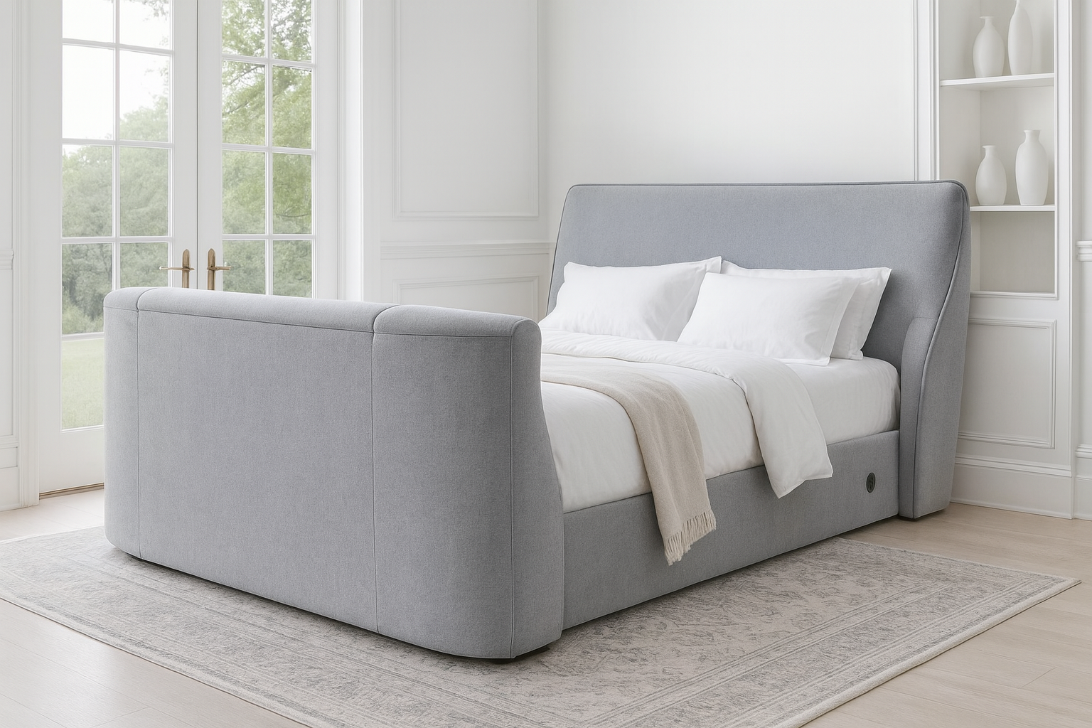 Venice Ottoman TV Bed in Grey