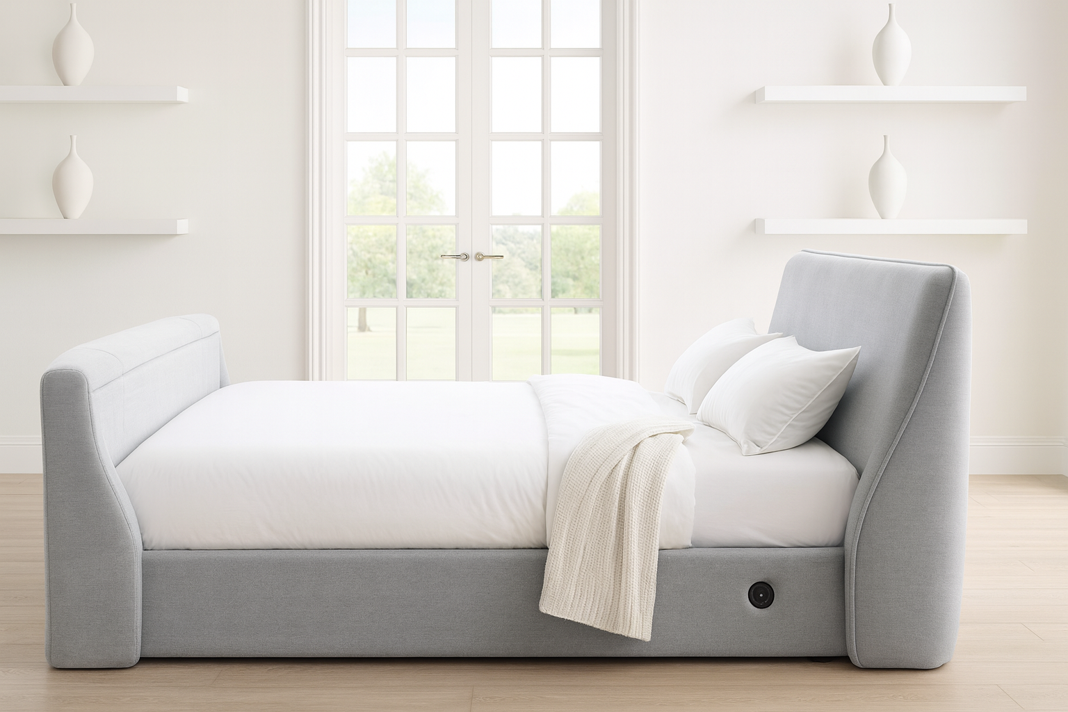 Venice Ottoman TV Bed in Grey