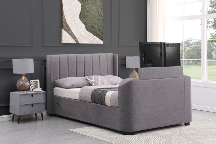 Atom II TV Bed in Grey with USB Charging (non ottoman)