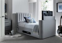 Lynx Single Ottoman TV Bed In Pebble Grey