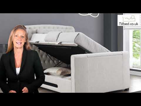 Winchester II Slate Grey Ottoman TV Bed with USB Charging with 30% OFF! (Discount Already Applied)