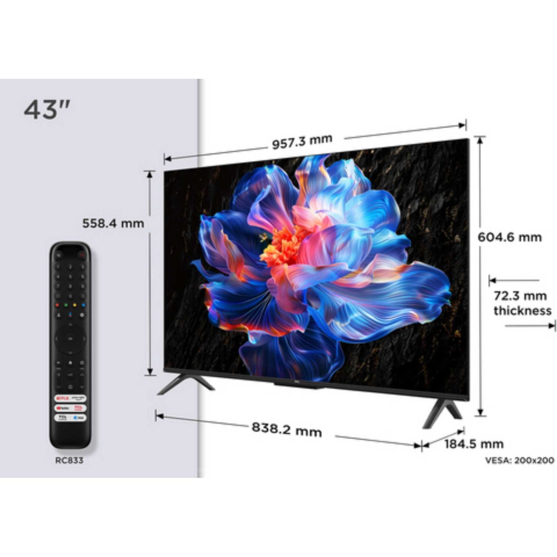 TCL 43" 4K Ultra HD DLED HDR Google Smart TV