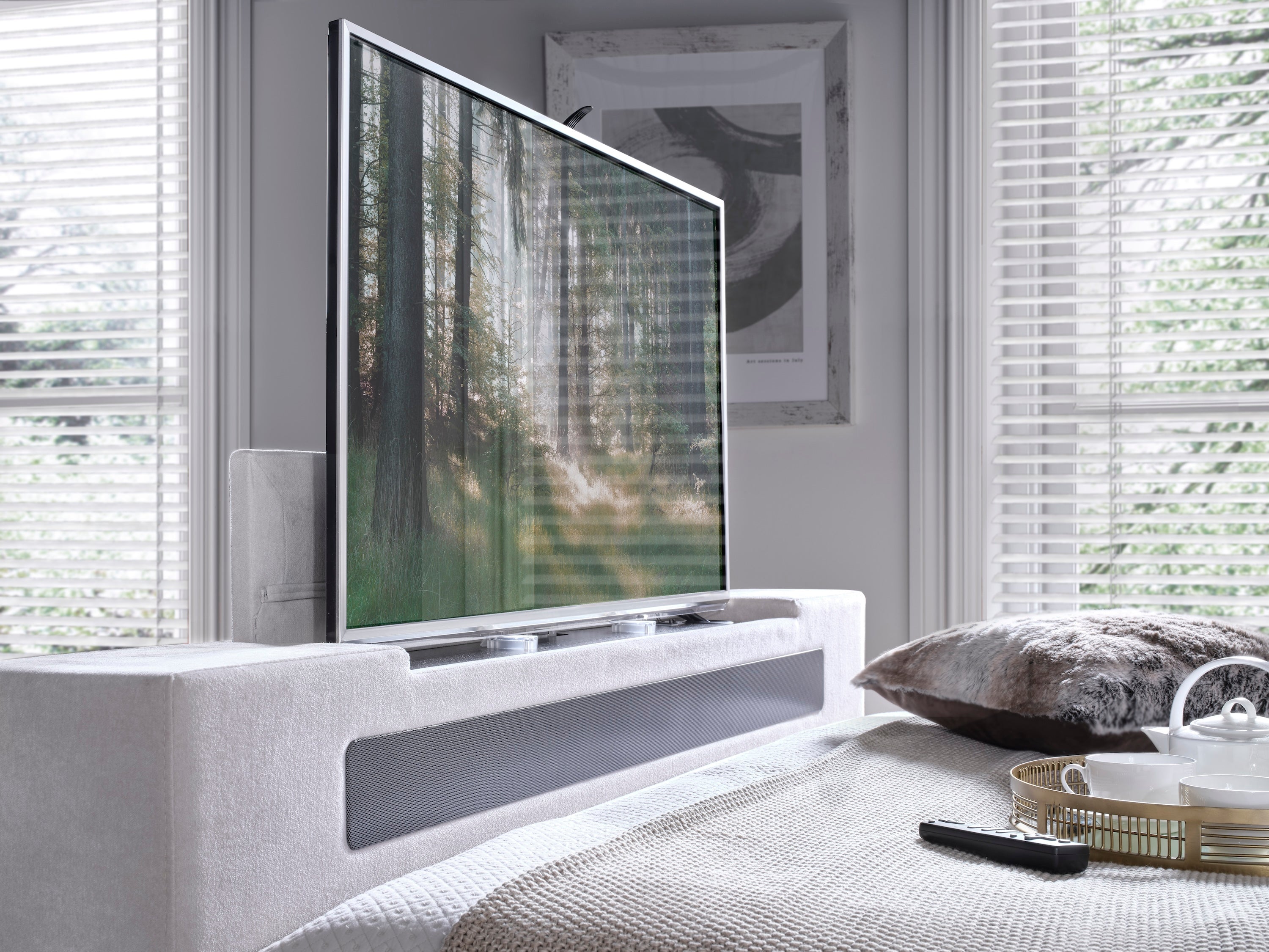 Velar True Sound 5.1 Ottoman TV Bed in Soft Cream