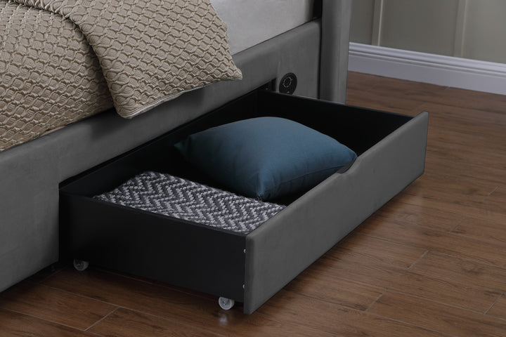 Winchester Grey Velvet Storage TV Bed with 15% OFF (Discount already applied)